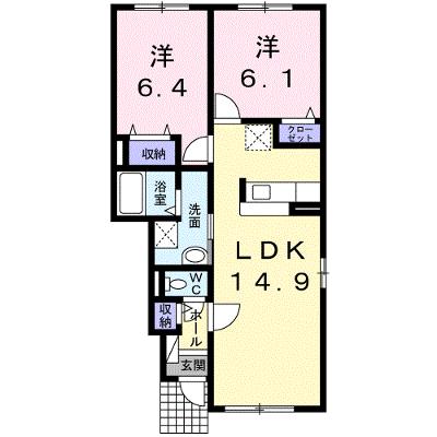 コリーヌⅠ 103【管理NO：1-020072701-01030】 ★家具家電は申し込み後に搬入しますの外観画像