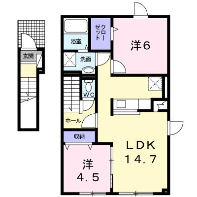 ティアモ 201【管理NO：1-018207402-02010】 ★家具家電は申し込み後に搬入します★ ★2026年09月中旬入居可能★の外観画像