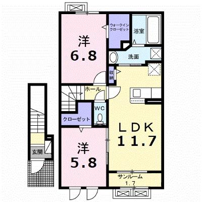 グランバージェⅡＢ 202【管理NO：1-028405902-02020】 ★家具家電は申し込み後に搬入します 2027年01月下旬入居可能の外観画像