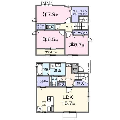 仮）東原町戸建住宅Ｂ 101【管理NO：1-028716402-01010】 2026年10月上旬入居可能の外観画像