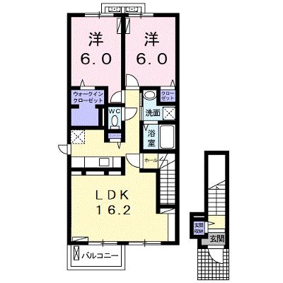 ソレイユ　Ⅱ 201【管理NO：1-023472701-02010】 ★家具家電は申し込み後に搬入しますの外観画像