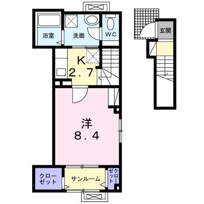Ｇｒａｎ　Ｎｏｉｒ　Ⅰ 201【管理NO：1-025963101-02010】 ★家具家電は申し込み後に搬入しますの外観画像