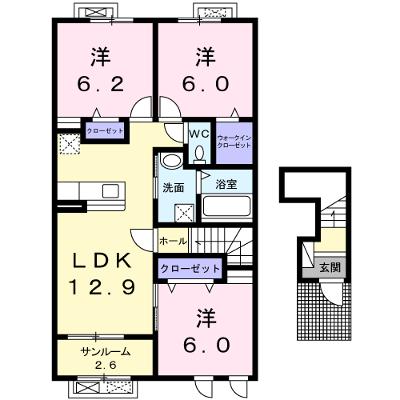 マハロ　ナイメンⅡ 202【管理NO：1-025595602-02020】 ★家具家電は申し込み後に搬入しますの外観画像