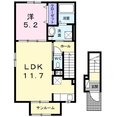 セイバリー・アンジュⅡ 201【管理NO：1-022903701-02010】 ★家具家電は申し込み後に搬入します 2026年08月上旬入居可能の外観画像