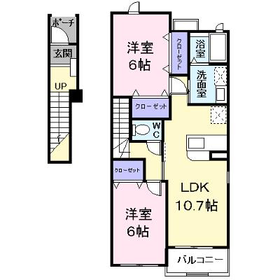 ルミエール 201【管理NO：1-013141901-02010】 ★家具家電は申し込み後に搬入します 2026年08月中旬入居可能の外観画像