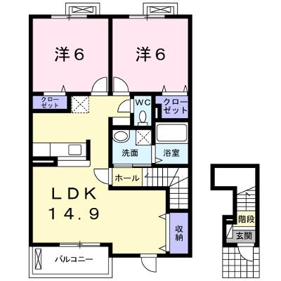 メゾン　アンソレイエ　Ｂ 203【管理NO：1-017578602-02030】 ★家具家電は申し込み後に搬入します 2026年07月下旬入居可能の外観画像