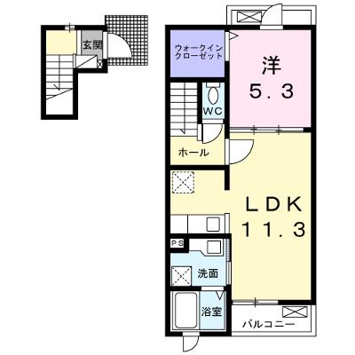 メゾン・ド・クレール 203【管理NO：1-025132601-02030】 ★家具家電は申し込み後に搬入しますの外観画像