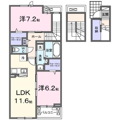 リバーサイド西山 304【管理NO：1-027583801-03040】 ★家具家電は申し込み後に搬入します★ ★2026年11月上旬入居可能★の外観画像