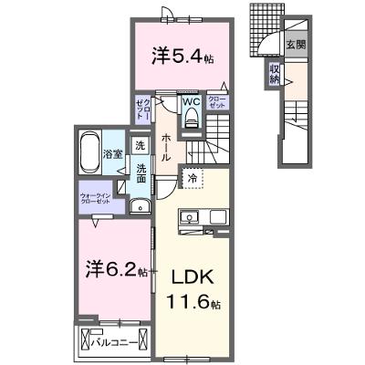 リバーサイド西山 203【管理NO：1-027583801-02030】 ★家具家電は申し込み後に搬入します★ ★2026年11月上旬入居可能★の外観画像
