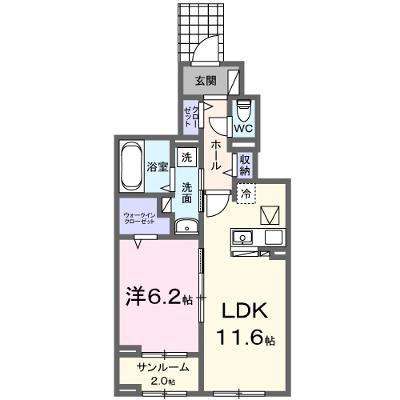 リバーサイド西山 103【管理NO：1-027583801-01030】 ★家具家電は申し込み後に搬入します★ ★2026年11月上旬入居可能★の外観画像