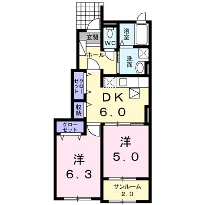 メゾンフランＢ 102【管理NO：1-015744502-01020】 ★家具家電は申し込み後に搬入しますの外観画像