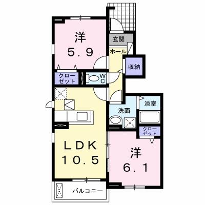 エスポワール　Ⅰ 105【管理NO：1-022642801-01040】 ★家具家電は申し込み後に搬入します★の外観画像