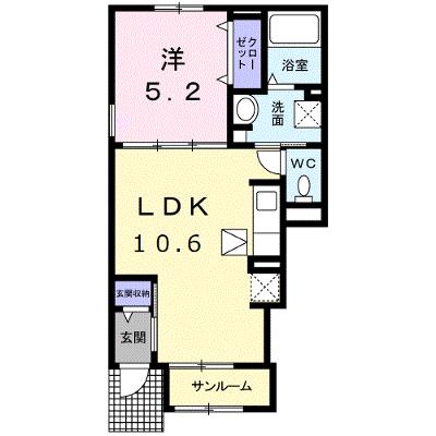ＨＫＲ　ＳＵＮＡＹＡＭＡ　Ⅰ 101【管理NO：1-025231001-01010】 ★家具家電は申し込み後に搬入します★の外観画像