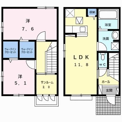 メゾンヨシマツⅣ 101【管理NO：1-028594404-01010】 ★家具家電は申し込み後に搬入します 2026年10月上旬入居可能の外観画像