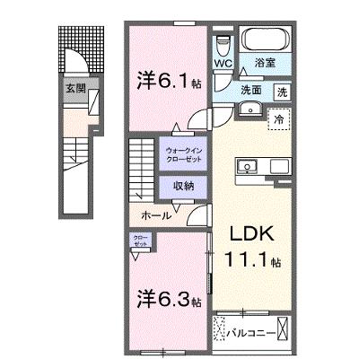 モントランブラン 202【管理NO：1-027260801-02020】 ★家具家電は申し込み後に搬入します 2026年07月上旬入居可能の外観画像