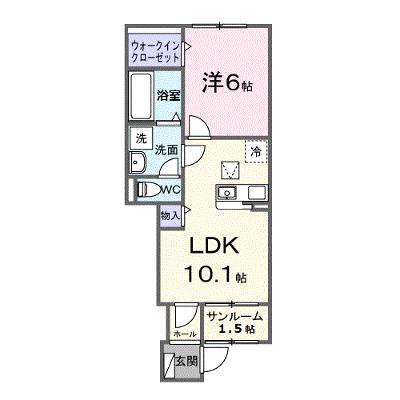 グランシャリオ 102【管理NO：1-028780601-01020】 ★家具家電は申し込み後に搬入します★ ★2026年11月中旬入居可能★の外観画像