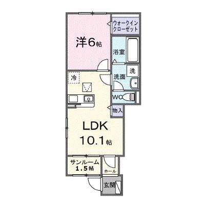 グランシャリオ 101【管理NO：1-028780601-01010】 ★家具家電は申し込み後に搬入します★ ★2026年11月中旬入居可能★の外観画像