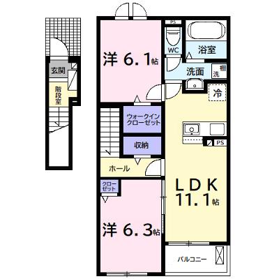 サン・デリアーナⅡ 203【管理NO：1-027755901-02030】 ★家具家電は申し込み後に搬入しますの外観画像
