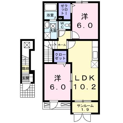 グランデー・ベル 204【管理NO：1-014978501-02040】 ★家具家電は申し込み後に搬入します 2026年08月下旬入居可能の外観画像