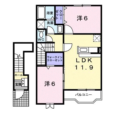 ヒルサイドオーク 202【管理NO：1-012686601-02020】 ★家具家電は申し込み後に搬入します 2026年08月上旬入居可能の外観画像