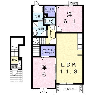 フィオーレ　Ⅱ 203【管理NO：1-016681302-02030】 ★家具家電は申し込み後に搬入します 2026年08月中旬入居可能の外観画像