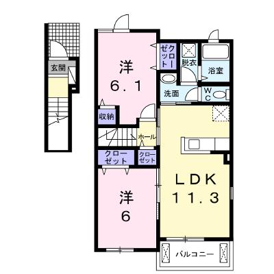 カルムメゾンⅡ 201【管理NO：1-023094402-02010】 ★家具家電は申し込み後に搬入します 2026年07月中旬入居可能の外観画像