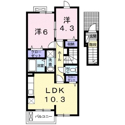リノ小松原　Ⅲ 203【管理NO：1-020471203-02030】 ★家具家電は申し込み後に搬入します★の外観画像