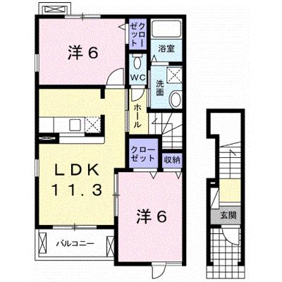 シャンペトル 201【管理NO：1-016397501-02010】 ★家具家電は申し込み後に搬入します★の外観画像