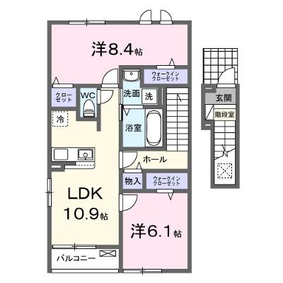 フィデール行橋Ｂ 206【管理NO：1-027670902-02050】 ★家具家電は申し込み後に搬入します★の外観画像