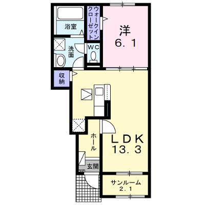 バランタイン　Ⅱ 103【管理NO：1-027006602-01030】 ★家具家電は申し込み後に搬入します★ ★2026年09月下旬入居可能★の外観画像