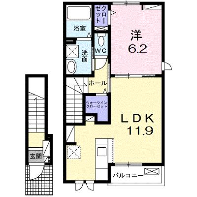 ラポールⅥ 205【管理NO：1-026841301-02050】 ★家具家電は申し込み後に搬入しますの外観画像