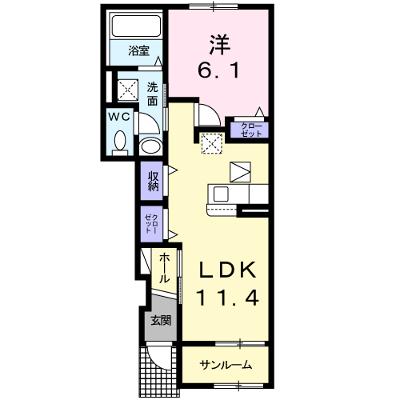 さつまⅡ 102【管理NO：1-024874202-01020】 ★家具家電は申し込み後に搬入します 2026年08月下旬入居可能の外観画像