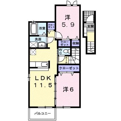 フレ－シュフラン　Ⅰ 202【管理NO：1-014995901-02020】 ★家具家電は申し込み後に搬入します★の外観画像
