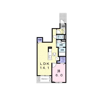 プラシードⅠ 102【管理NO：1-020852801-01020】 ★家具家電は申し込み後に搬入します★ ★2026年10月下旬入居可能★の外観画像