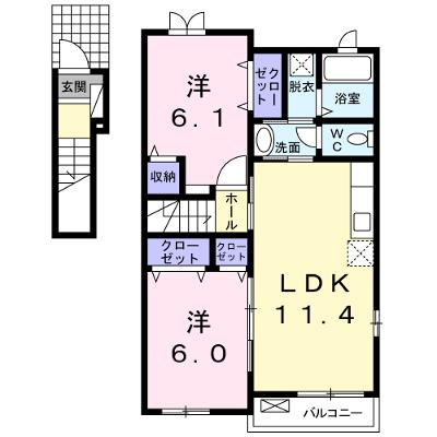 タマテックハイツ　Ⅲ 201【管理NO：1-018422001-02010】 ★家具家電は申し込み後に搬入します 2026年08月下旬入居可能の外観画像