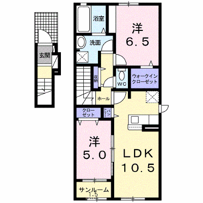 セゾン　ド　フォレⅠ 201【管理NO：1-024867901-02010】 ★家具家電は申し込み後に搬入します★ ★2026年08月中旬入居可能★の外観画像
