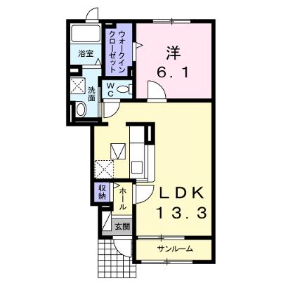 フルール・ブランシュⅢ 102【管理NO：1-019831301-01020】 ★家具家電は申し込み後に搬入します★ ★2026年09月上旬入居可能★の外観画像