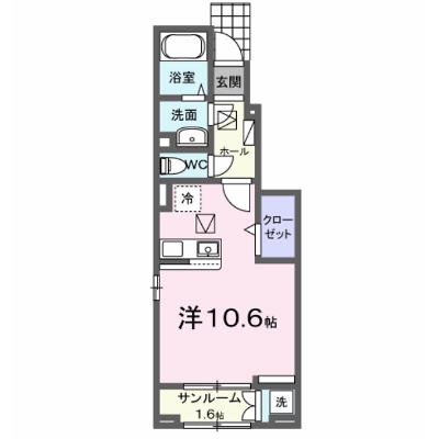 エーレ　Ｅ 105【管理NO：1-027369605-01040】 ★家具家電は申し込み後に搬入します★の外観画像
