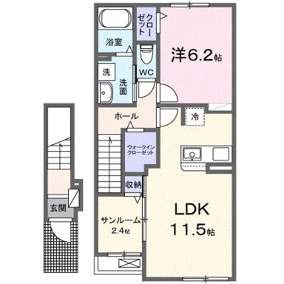 メゾン・ド・クロワール 203【管理NO：1-027442701-02030】 ★家具家電は申し込み後に搬入します 2026年08月下旬入居可能の外観画像