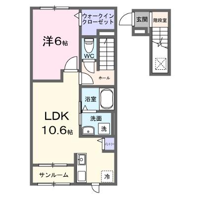 ニュー　パインクレスト 202【管理NO：1-028494601-02020】 ★家具家電は申し込み後に搬入します★ ★2026年09月下旬入居可能★の外観画像