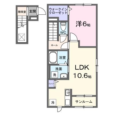 ニュー　パインクレスト 201【管理NO：1-028494601-02010】 ★家具家電は申し込み後に搬入します★ ★2026年09月下旬入居可能★の外観画像