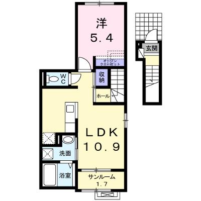 メゾンはなみずき 201【管理NO：1-020690801-02010】 ★家具家電は申し込み後に搬入します 2026年08月上旬入居可能の外観画像