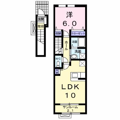 カーサ　レガーロⅡ 202【管理NO：1-016230402-02020】 ★家具家電は申し込み後に搬入します 2026年10月中旬入居可能の外観画像