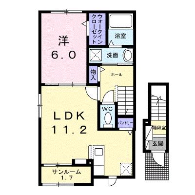 カーサ・ヴァンベールⅡ 201【管理NO：1-027841002-02010】 ★家具家電は申し込み後に搬入しますの外観画像