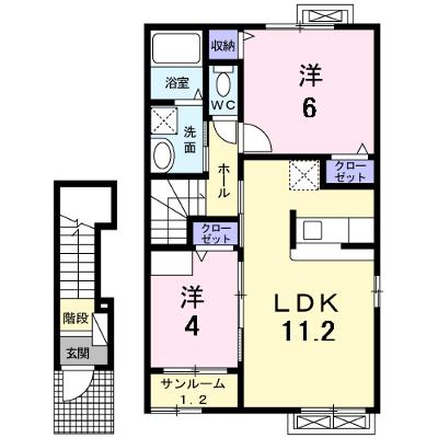 ソレアードⅢ 203【管理NO：1-019552201-02030】 ★家具家電は申し込み後に搬入します 2026年08月中旬入居可能の外観画像