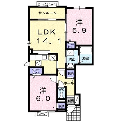 ファミーユⅡ 101【管理NO：1-015543001-01010】 ★家具家電は申し込み後に搬入します 2026年07月下旬入居可能の外観画像