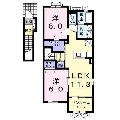 セレノⅠ 201【管理NO：1-019809901-02010】 ★家具家電は申し込み後に搬入します 2026年08月下旬入居可能の外観画像