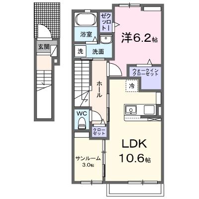 レリア　南アルプス　Ⅱ 203【管理NO：1-027507702-02030】 ★家具家電は申し込み後に搬入します★の外観画像
