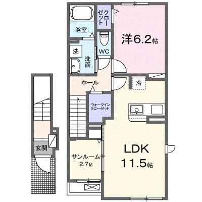 コージーコート楽Ⅱ 203【管理NO：1-026879301-02030】 ★家具家電は申し込み後に搬入しますの外観画像