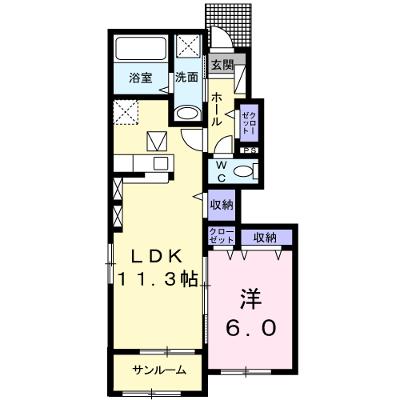 カーサ　コリーナⅢ 103【管理NO：1-023947803-01030】 ★家具家電は申し込み後に搬入しますの外観画像
